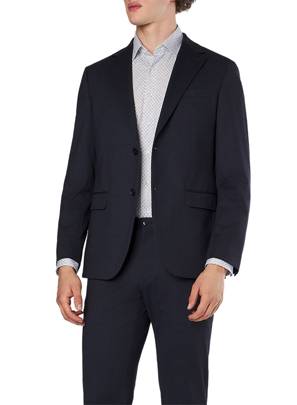 Sakko, Modern Fit, Jersey, dunkelblau meliert