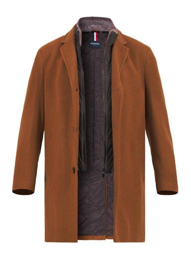 Mantel, Wolle, braun