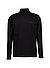Rollkragenshirt, Baumwolle, schwarz - schwarz