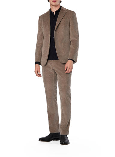 Anzug, Modern Fit, Cord, braun