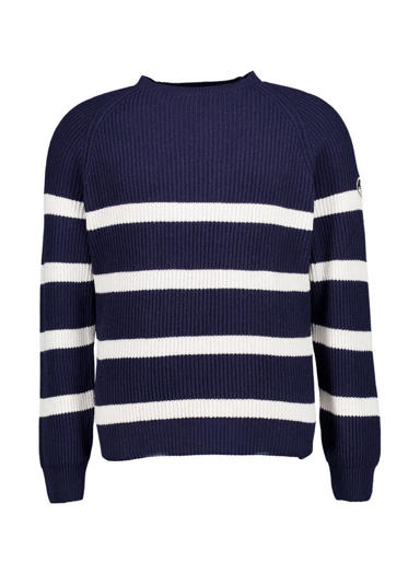 Pullover, Baumwolle, navy-weiß gestreift