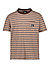 T-Shirt, Bio Baumwolle, braun-orange gestreift - braun