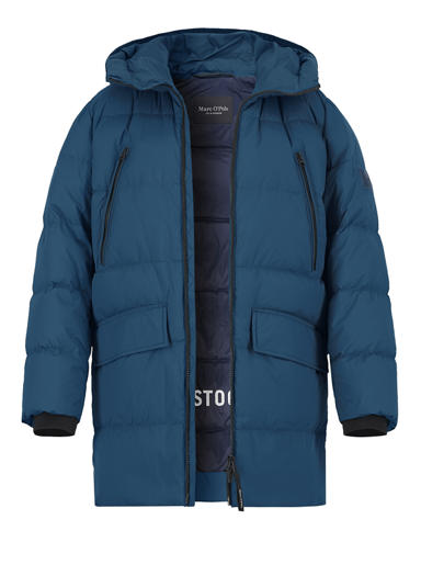 Daunenparka, Mikrofaser wasserabweisend, blau