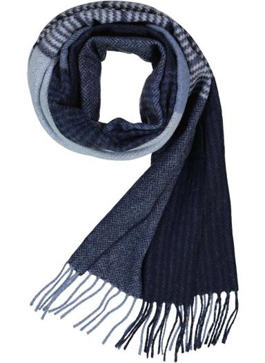 Schal, Lammwolle, dunkelblau