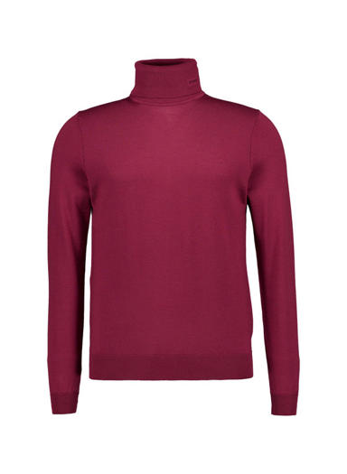 Rollkragenpullover San Thomas, Schurwolle, dunkelrot