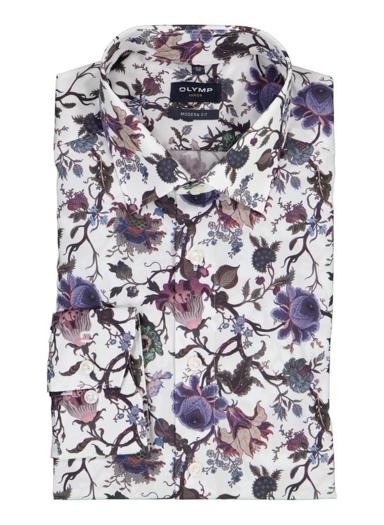 Hemd, Modern Fit, Baumwolle, weiß floral