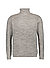 Rollkragenpullover, Baumwolle-Wolle, greige meliert - grau