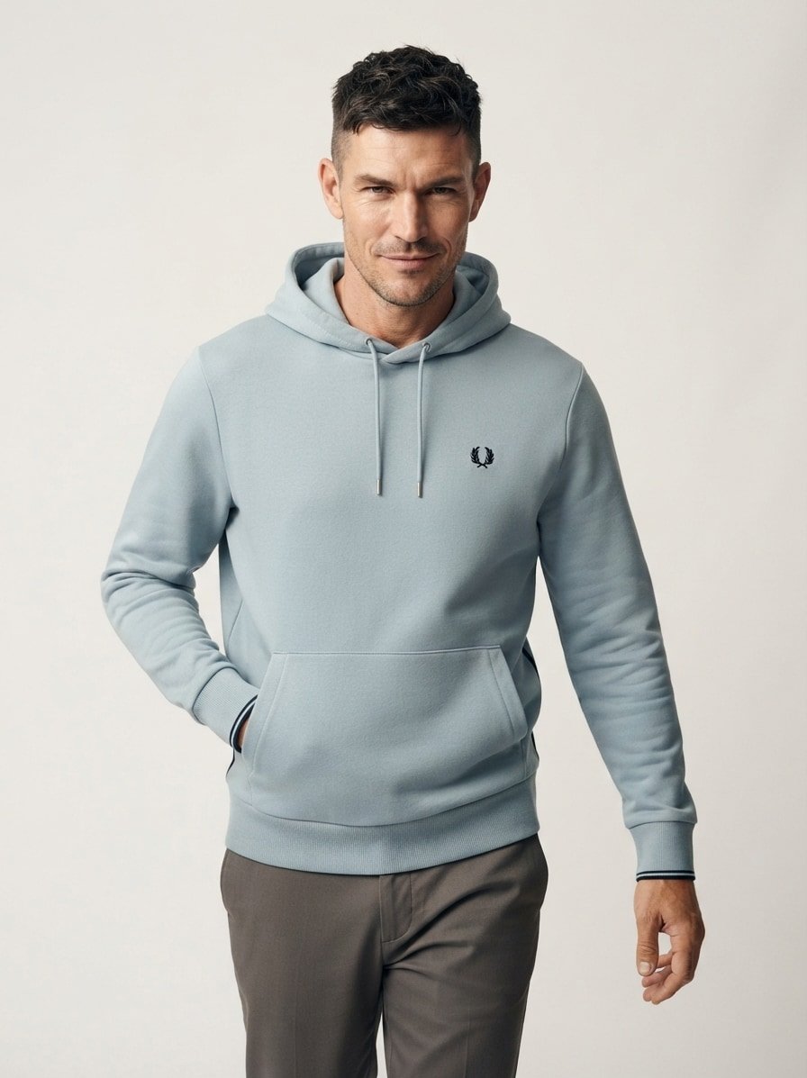 Hoodie, Baumwolle, graublau