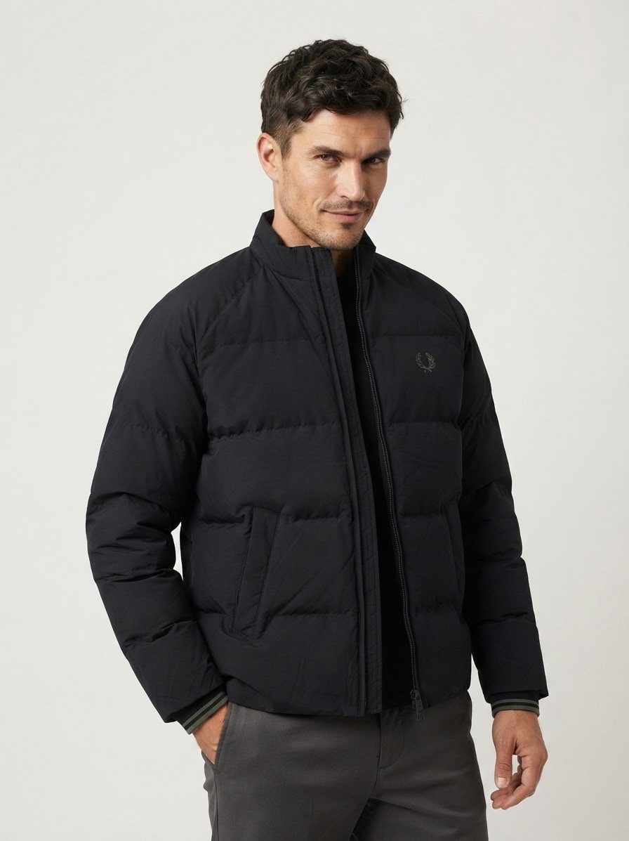 Steppjacke, Mikrofaser, schwarz