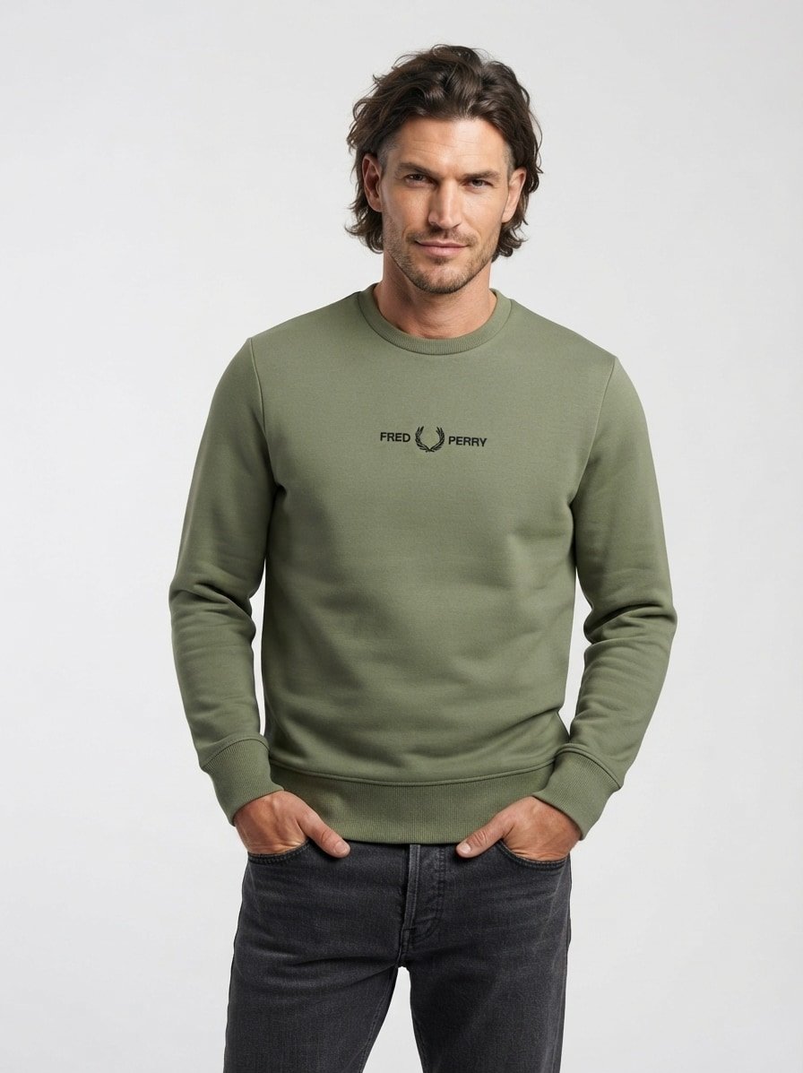Sweatshirt, Baumwolle, grün