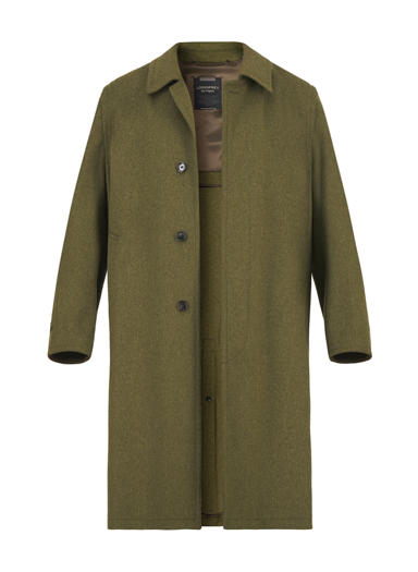 Trachtenmantel Hubertus, Wolle-Alpaka, oliv meliert