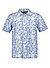 Kurzarmhemd, Leinen-Baumwolle, Revers, blau floral - blau