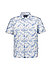 Kurzarmhemd, Leinen-Baumwolle, Revers, blau floral - hellblau