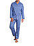 Pyjama Kai, Baumwoll-Satin, mittelblau - mittelblau