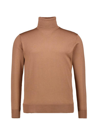 Rollkragenpullover, Merinowolle extrafein, braun