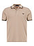 Polo-Shirt, Baumwoll-Piqué, beige - beige-braun-petrol