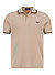 Polo-Shirt, Baumwoll-Piqué, beige - beige-braun-petrol