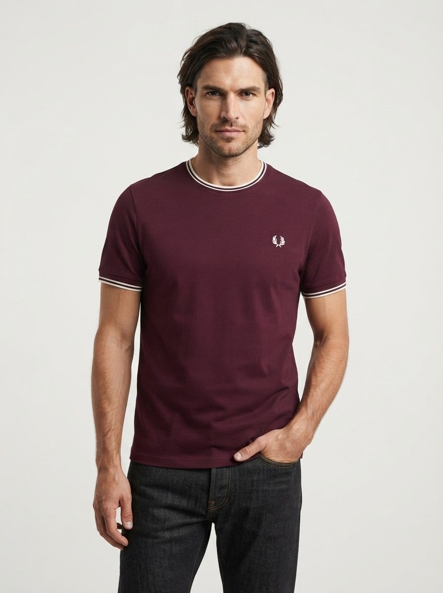 T-Shirt, Baumwolle, dunkelrot