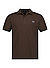 Polo-Shirt, Baumwoll-Piqué, dunkelbraun - dunkelbraun-hellblau