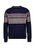 Pullover, Alpaka-Schurwolle, navy-beige gemustert - navy