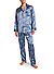 Pyjama, Reine Seide, blau paisley - blau