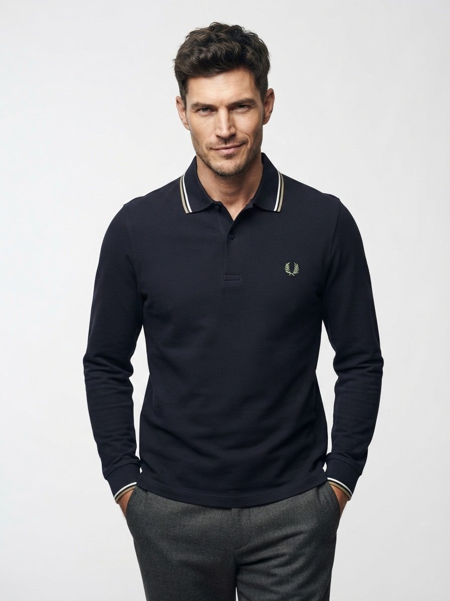 Polo-Shirt, Baumwoll-Piqué, schwarz