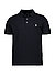 Polo-Shirt, Custom Slim Fit, Baumwoll-Piqué, schwarz - schwarz