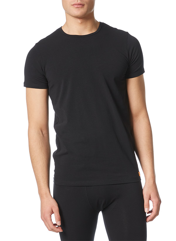 bruno banani Herren T-Shirt schwarz Baumwolle & Mix unifarben