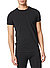 T-Shirt, Baumwoll-Stretch, schwarz - schwarz