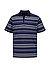 Polo-Shirt, Baumwoll-Pique, blau-grau gestreift - blau