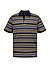 Polo-Shirt, Baumwoll-Pique, blau-beige-gelb gestreift - blau-beige-gelb