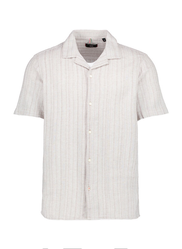 Kurzarmhemd Cispot, Baumwolle, Revers, greige