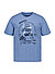 T-Shirt, Baumwolle, Print, blau meliert - blau