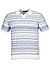 Polo-Shirt, Strick, blau gestreift - blau