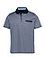 Polo-Shirt, Baumwoll-Jersey, mitttelblau gemustert - mittelblau