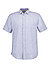 Kurzarmhemd Roma, Shaped Fit, Leinen-Baumwolle, blau gestreift - blau