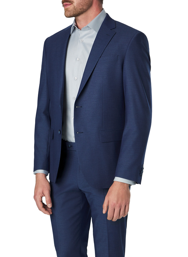 Sakko, Modern Fit, Schurwoll-Stretch, dunkelblau meliert