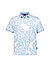 Polo-Shirt, Stretch-Jersey, Print hellblau-weiß - hellblau