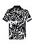 Polo-Shirt, Stretch-Jersey, Print schwarz-weiß - schwarz
