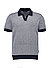 Polo-Shirt, Baumwoll-Strick, navy meliert - nachtblau