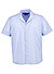 Kurzarmhemd, Modern Fit, Baumwolle, eisblau gestreift - eisblau