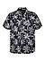 Kurzarmhemd, Modern Fit, Baumwolle, schwarz floral - schwarz