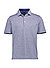 Polo-Shirt, Baumwolle-Leinen, Jersey,  blau weiß meliert - navy