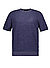 T-Shirt, Baumwoll-Strick, blau meliert - blau