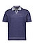 Polo-Shirt, Baumwoll-Strick, blau-beige melange - blau