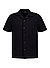 Kurzarmhemd Filip, Jersey, Revers, black - schwarz