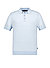 Polo-Shirt Floro, Leinen-Strick, hellblau-weiß strukturiert - hellblau