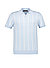 Polo-Shirt Lindo, Leinen-Strick, hellblau-beige gestreift - hellblau