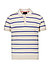 Polo-Shirt, Strick, ecru-blau gestreift - ecru-blau