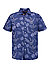Kurzarmhemd, Baumwoll-Pique, navy floral - navy